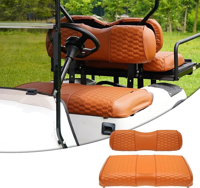 Golf Cart Seat Covers for EZGO TXT Club Car DS Gas or Electric OEM Regular Seat Cushion, No Staple, Golf Cart Vinyl Replacement Seat Cover