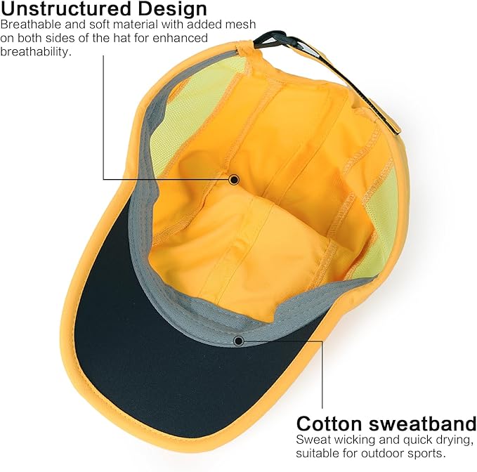 HH HOFNEN Quick Dry Baseball Cap Unstructured Running Cap Water-Resistant UPF 50+ Mesh Golf Sun Hats for Men Women