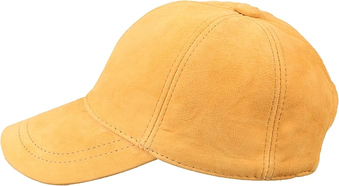 Suede Leather Baseball Cap – Unstructured 6 Panel Adjustable Strapback Hat for Men & Women