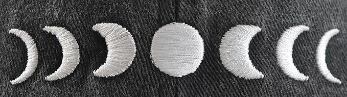 Moon Hats for Women Men, Adjustable Cotton Embroidered Moon Accessories Baseball Cap