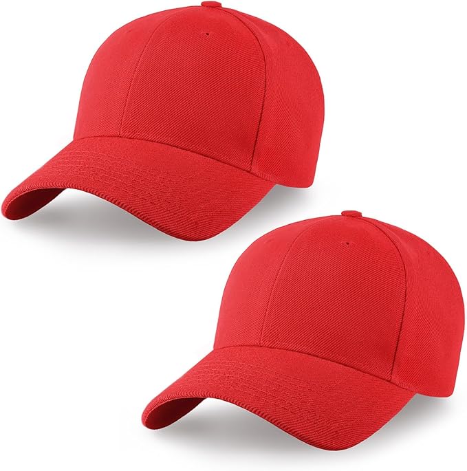 2-Pack Classic Structured Baseball Cap Adjustable Snapback Multipack Ball Caps for Custom Embroidery Running Workouts Outdoor