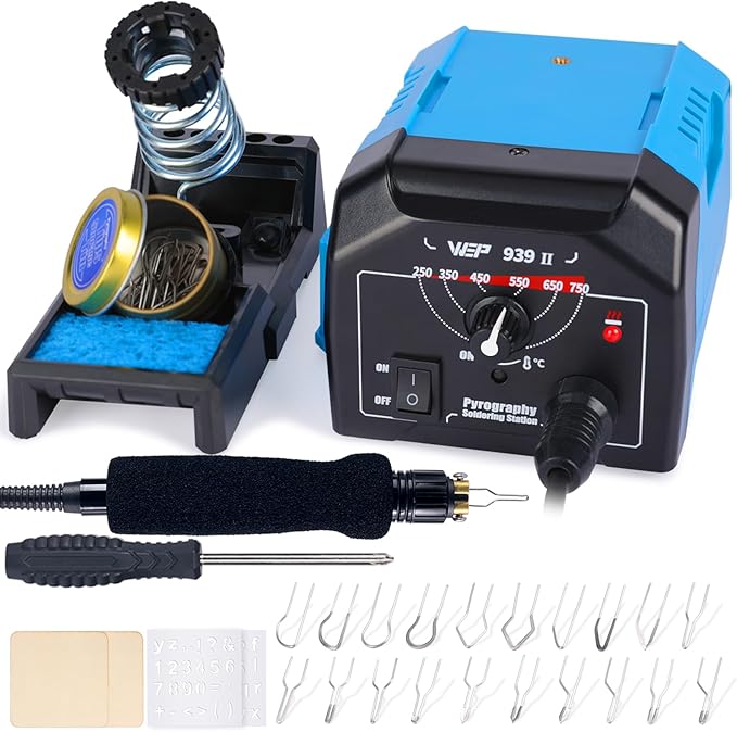 WEP 939-II Pyrography Station Wood Burning Kit 32-IN-1 by WEPTOOLS