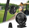 Magnetic Clip on Fan for Golf Cart, 12000mAH Battery Operated Portable Fan with 3 Speeds, LED Lantern, Magnetic Base, Suitable for EZGO Club Car Yamaha, Golf Cart & Cruise Ship Accessories