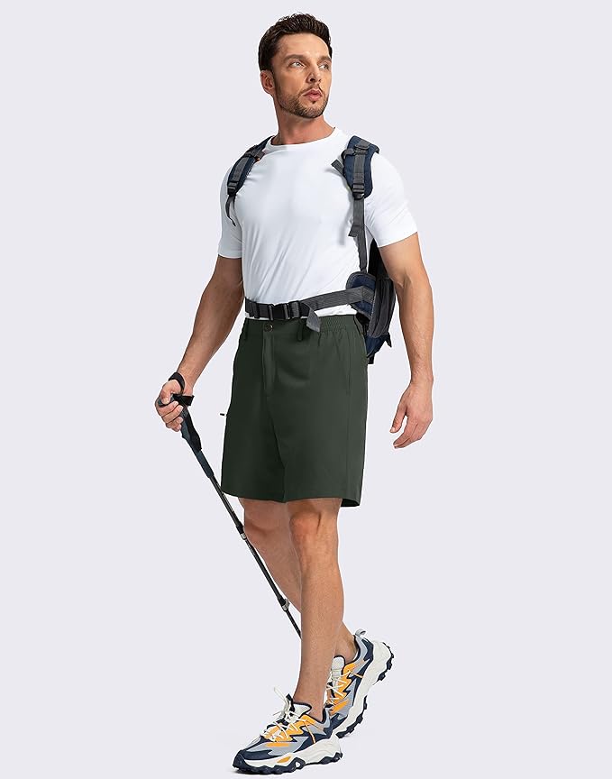 Pinkbomb Men's Golf Shorts with 6 Pockets Stretch Quick Dry Hiking Work Dress Shorts for Men