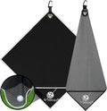 Magnetic Golf Towel 2 Pack 20" x 20" with Clip & Cleaning Pocket - Microfiber Waffle Ultra Absorbent, Golf Club & Ball Cleaner, Magnet for Clubs Essential Golf Accessories Golf Gifts for Men Women