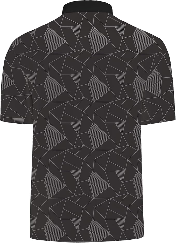 KUYIGO Mens Polo Shirt Quick Dry Moisture Wicking UPF 40+ Performance Printed Short Sleeve Summer Tennis Golf Shirt