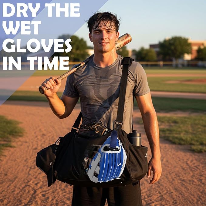 Therwen Adjustable Baseball Glove Clip for Hanging Bags Training Sports Gear Glove Holder Protection Accessory Strap Bag Attachment with Hanging Loops Travel Accessories for Drying