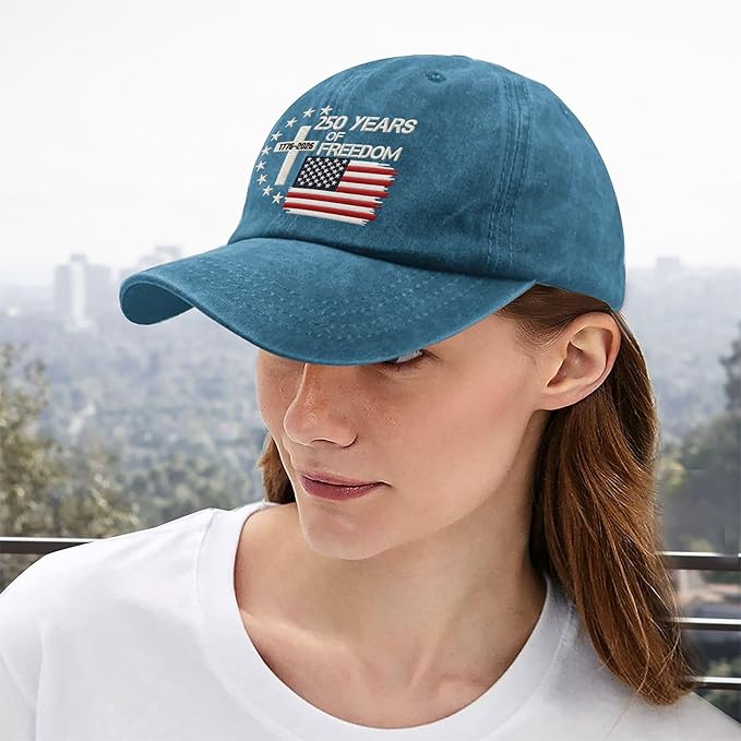 US 250th Anniversary Hat, Patriotic Embroidered Cap, 1776-2026 Freedom Celebration, 250 Years American History Gift Patriots