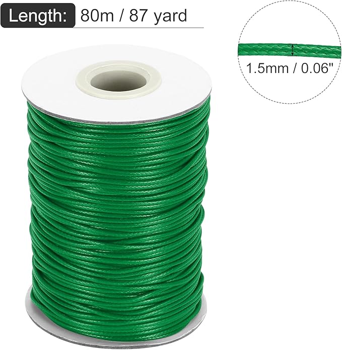 MECCANIXITY Waxed Cord 1.5mm Waxed Thread 87 Yard Wax String Leather Cord - Image 2