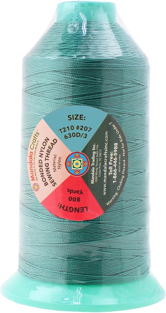 Mandala Crafts Bonded Nylon Thread Aquamarine Heavy Duty Sewing Threads - Image 3