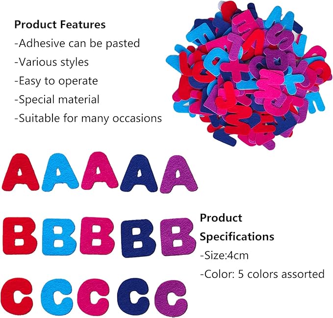 Letter Stickers, Felt Stickers for Kids, Felt Letters for Crafts, Craft - Image 4