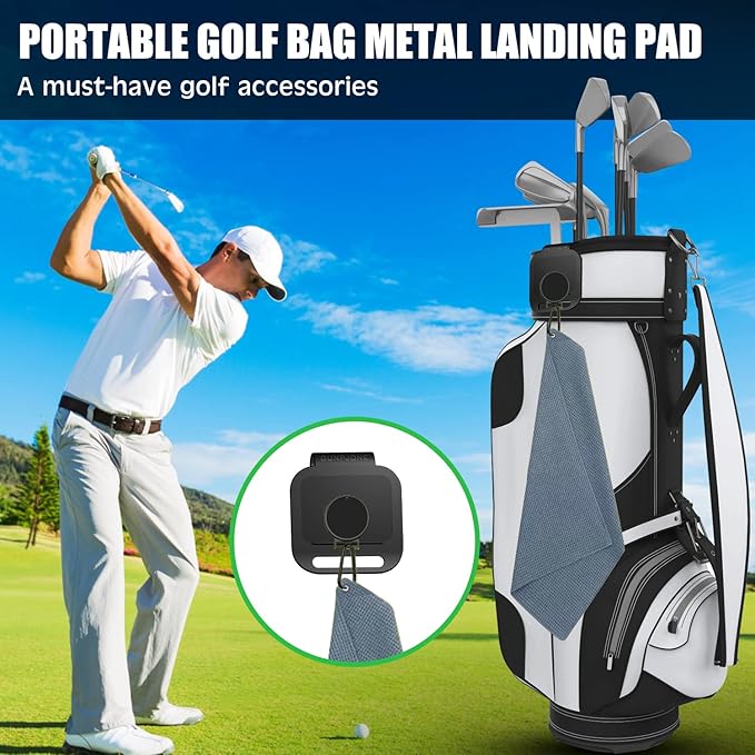 Golf Bag Magnetic Clip, Metal Clip for Golf Bags, Magnetic Golf Towels, Magnetic Rangefinder Strap, Magnetic Golf Bag Accessories for Ultimate Personal Golfer, Golf Gifts for Golfing-Essential