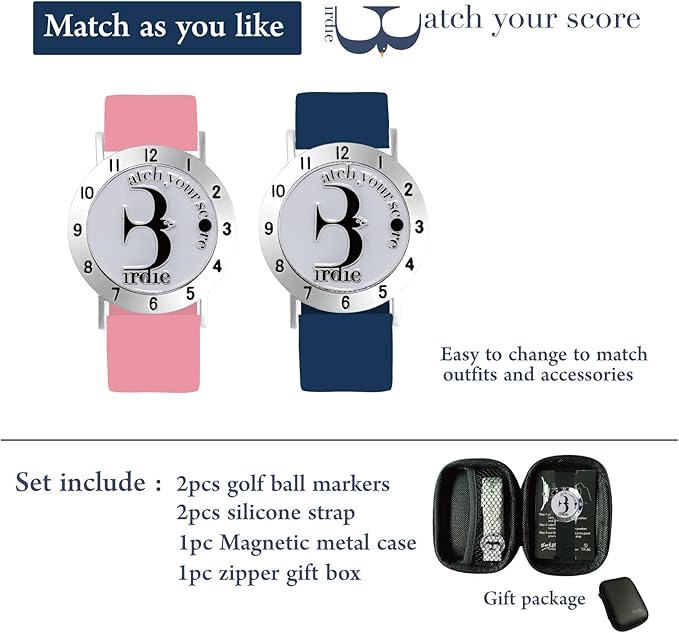 Golf Ball Marker with Golf Stroke Counter Bracelet, Birdie Ball Marker, Golf Accessories for Men and Women, Golf Gifts for Men and Women