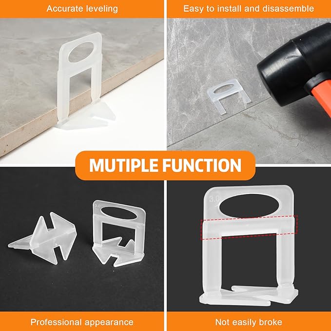 DGSL Tile Leveling System, 2000-Piece 1/8" Tile Spacers Clips Tile Tools - Image 3