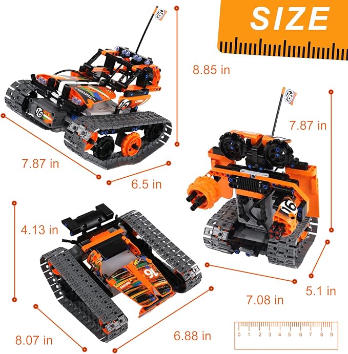 BIRANCO. STEM Remote Control Building Kit 3 in 1 RC Tracked Racer/Tank/Robot - Image 9