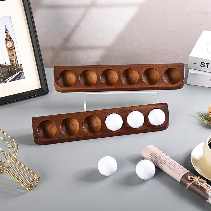 Tapeera 2-Pack Golf Ball Display Case Wall Mount - Display 12 Standard Golf Balls - Golf Office Tabletop Decor - Sport Memorabilia Display Case for Golf Ball Collector - Golf Accessories Gift for Men