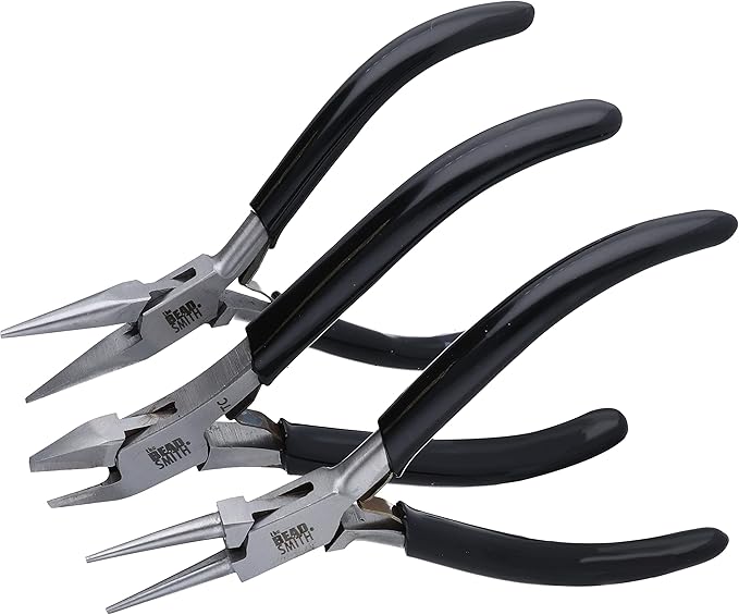 The Beadsmith Precision Series Pliers Set – 3-Piece Kit: Chain Nose, Round Nose by TheBeadsmith