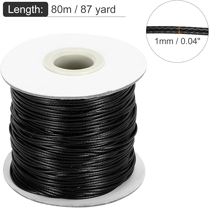 MECCANIXITY Waxed Cord 1mm Waxed Thread 87 Yard Wax String Leather Cord - Image 2