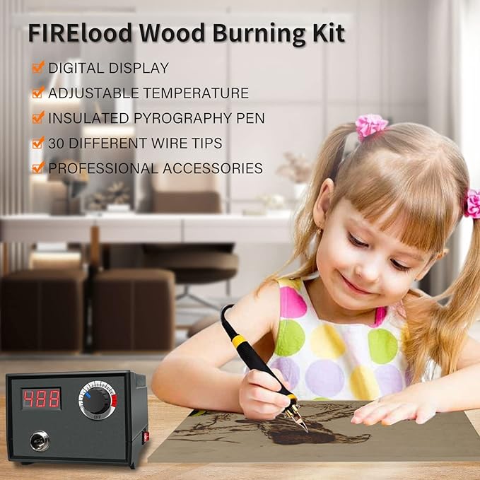 FIRElood Wood Burning Tool, Wood Burning kit Pen 25~750℃, Professional Wood - Image 5