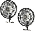KEMIMOTO 8-Inch Magnetic Golf Cart Fan with Reinforced Metal Ball Joint, 3 Light Modes & 6-Speed, Magnetic Fan for Golf Cart, Forklift, Compatible with EZGO RXV, Club Car, 2 Pack
