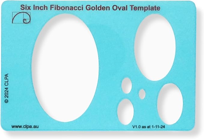 Oval Stencil Template for Drawing and Drafting: A Fibonacci-Inspired Circle by CLPA