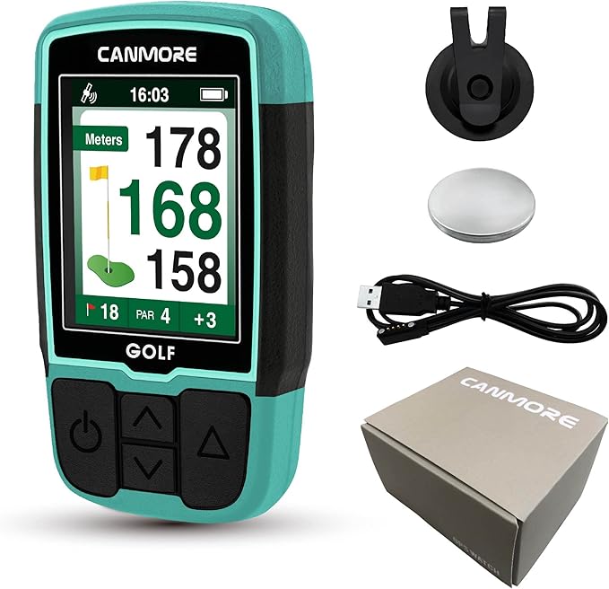 CANMORE HG200 Golf GPS - (Turquoise) Water Resistant Full Color Display with 41,000+ Essential Golf Course Data and Score Sheet - Free Courses Worldwide