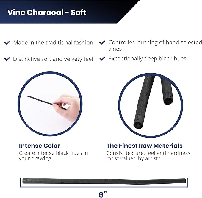 Pacific Arc 2 Pack Artist Vine Charcoal, and Fine Art - Image 5