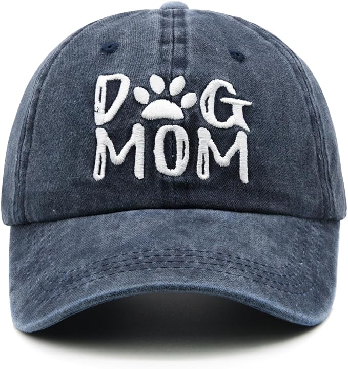 Waldeal Women's Embroidered Dog Mom Hat Adjustable Denim Baseball Cap