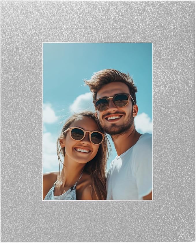 Picture Mats, 8 x 10 for 5 x 7 Pictures Acid Free White Core Bevel Cut Frame by uxcell