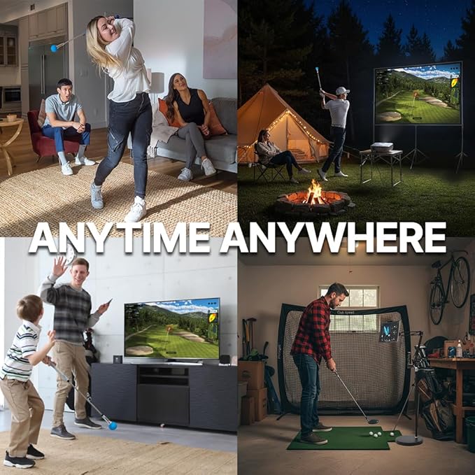 PHIGOLF Home Golf Game Simulator: Enjoy Interactive Golf with Motion Sensor & Swing Stick for Indoor & Outdoor Fun – 38,000+ Courses Worldwide, Compatible with Android, iOS, App & E6 Connect