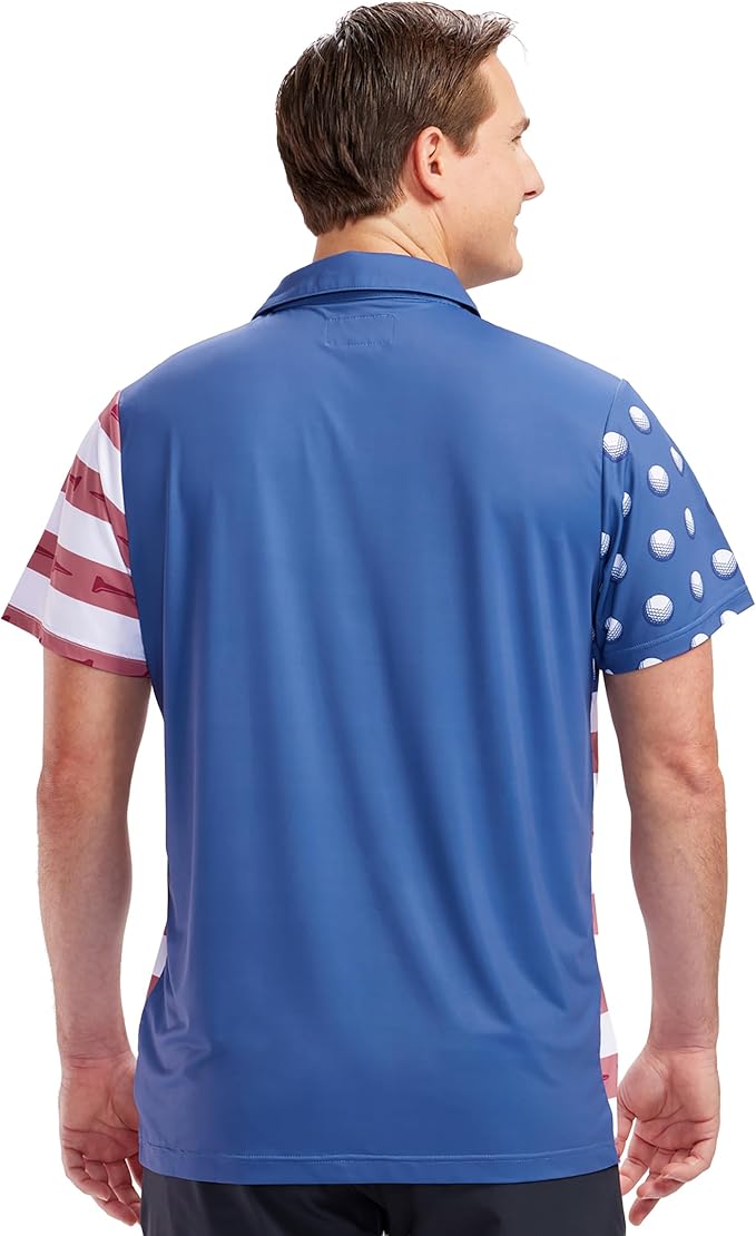 Tipsy Elves Men's Performance Golf Shirt - 4-Way Stretch, Quick Dry, Athletic Cut - Golf Polo