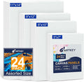 Canvas Panels 24-Pack 5x7, 11x14 Inch, 10 oz Primed 100% Cotton Canvases by Artkey