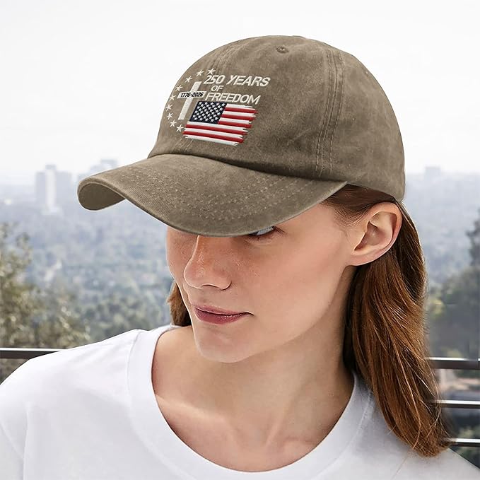 US 250th Anniversary Hat, Patriotic Embroidered Cap, 1776-2026 Freedom Celebration, 250 Years American History Gift Patriots