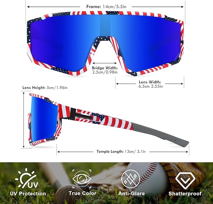 MVPTGRS Youth Baseball Sunglasses for Boys Girls Age 8-14 TR90 Frame Kids Sport Sunglasses for Softball Cycling Baseball Golf