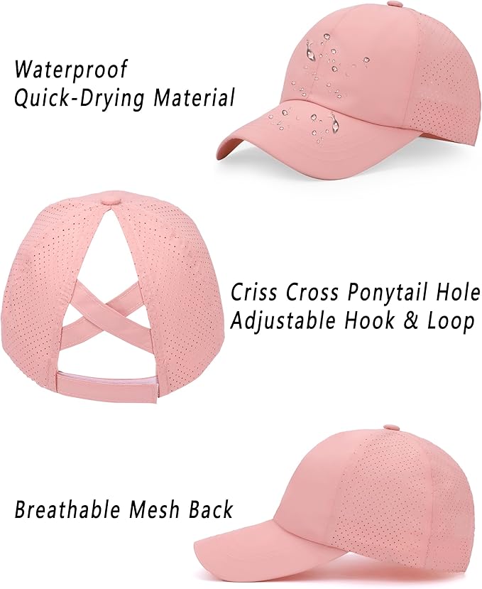 ZTL Women's High Ponytail Baseball Cap Performance Running Hat Quick Dry Mesh Sports Cap Unstructured Dad Trucker Hats