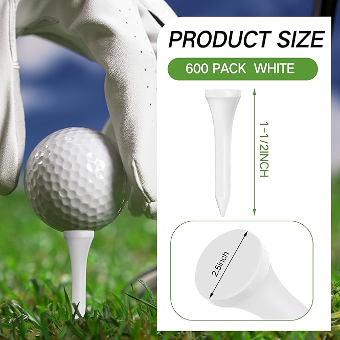 Mudder 2000 Pcs Bamboo Golf Tees Bulk Professional Golf Tees Reduce Friction Side Spin for Club Men Women Kids Accessories