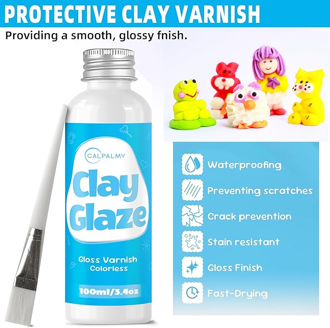 CALPALMY 100ml Gloss Air Dry Clay Glaze - Image 6