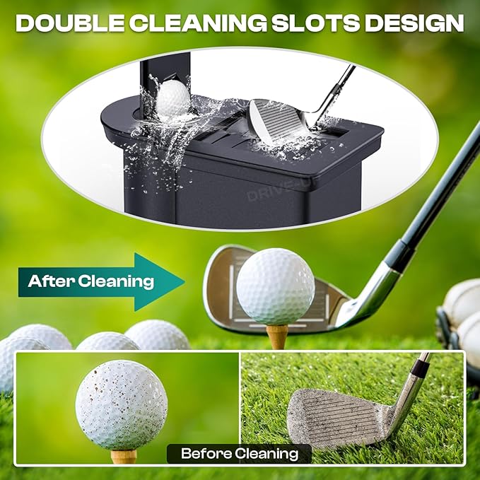 DRIVE UP Golf Cart Ball Washer and Club Cleaner Kit, Golf Ball Cleaner and Golf Club Washer, Suitable for Club Car DS, Yamaha G29, EZGO TXT PDS DCS Gas and Electric Golf Carts, OEM 603836