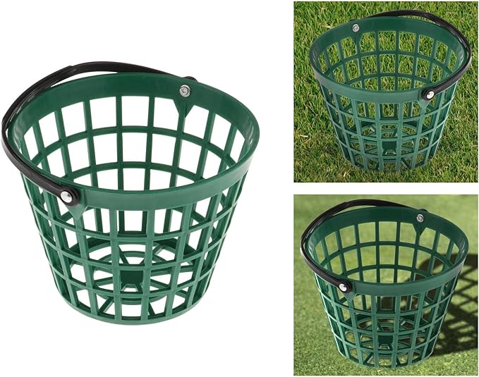 SM SunniMix Unbreakable Golf Ball Basket, Golfball Container with Handle Ball Holder Contains 25/50/100 Balls Range Accessories