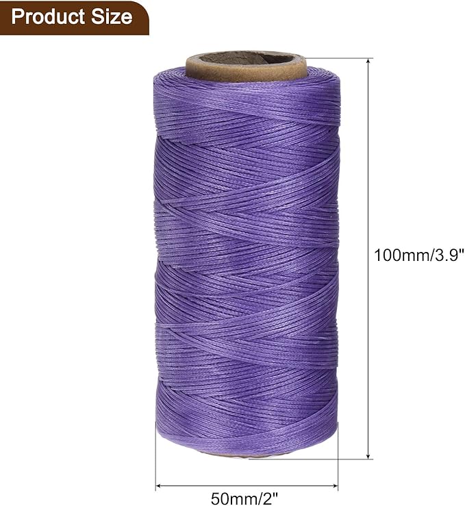 uxcell 150D 0.8mm Flat Waxed Thread 284 Yards Polyester Leather Sewing Waxed - Image 2
