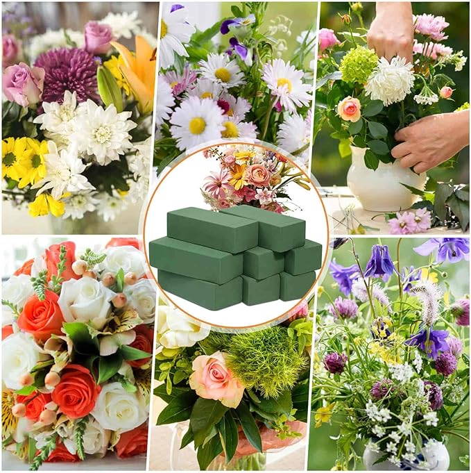 8 Pcs Floral Foam Blocks for Flower Arrangement Wet and Dry Green Floral Foam - Image 7