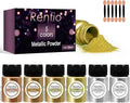 Renfio Metallic Pigment Powder, 5 Colors Gold Mica Powder by Renfio