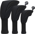 Golf Club Head Covers for Woods 3/4/5/6 Pieces Long Neck Mesh Sports Golf Club Headcovers Set with Interchangeable No. Tags 3 4 5 6 7 X Golf Accessories for Men Women