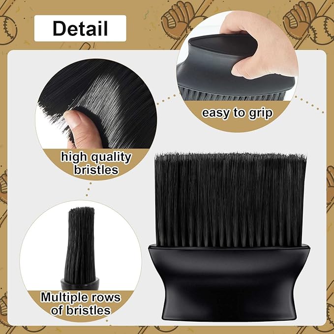 Deekin 2 Pieces Umpire Brush Baseball Home Plate Brush Umpire Gear with Plastic Handle for Baseball Softball Referee Equipment, Black, 5 x 4.7 x 1.4 Inch