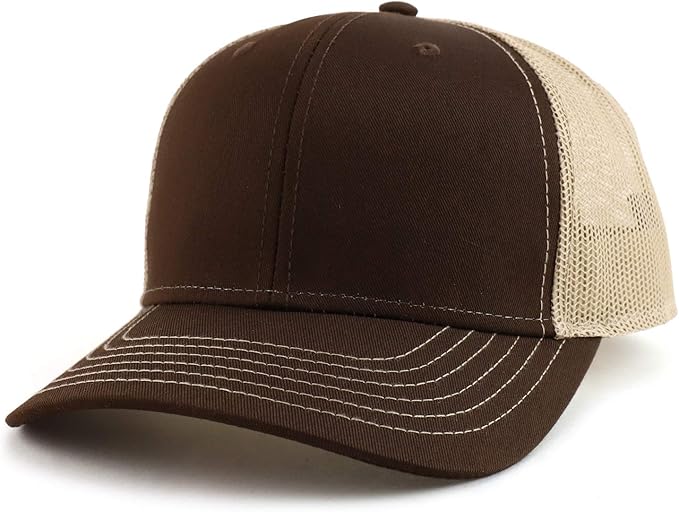 Armycrew Oversize XXL Low Profile Two Tone Mesh Back Trucker Baseball Cap
