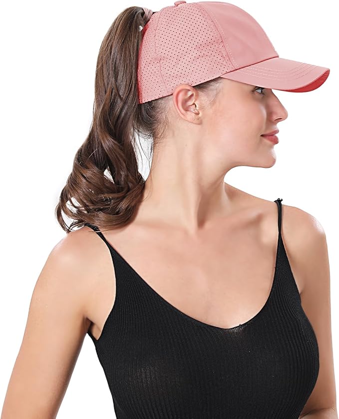 ZTL Women's High Ponytail Baseball Cap Performance Running Hat Quick Dry Mesh Sports Cap Unstructured Dad Trucker Hats