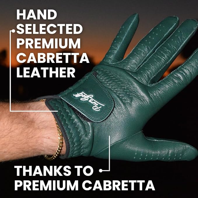 PUR3 Cabretta Leather Golf Gloves Men | 2 Pack Heritage Collection | Includes Putting Aim Ball Marker | Golf Glove Men Left Hand and Right Hand
