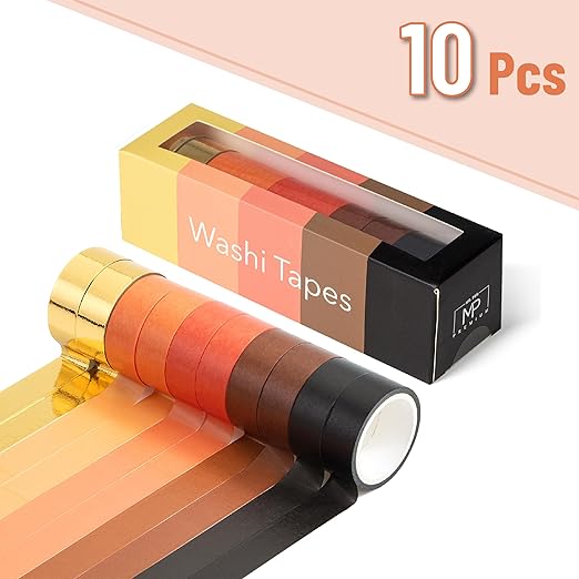 Mr. Pen- Washi Tape Set, 10 Rolls, Fiery Horizon, Decorative Tape Set, Colored - Image 2