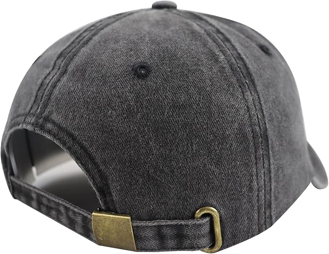Boat Hair Don't Care Hats for Men Women, Adjustable Embroidered Cotton Washed Distressed Denim Fishing Baseball Cap