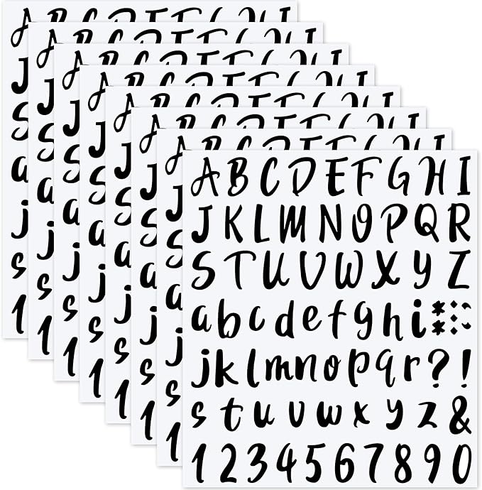 Outus 576 Pieces 8 Sheets Letters Stickers Self Adhesive Vinyl Letter Alphabet by Outus